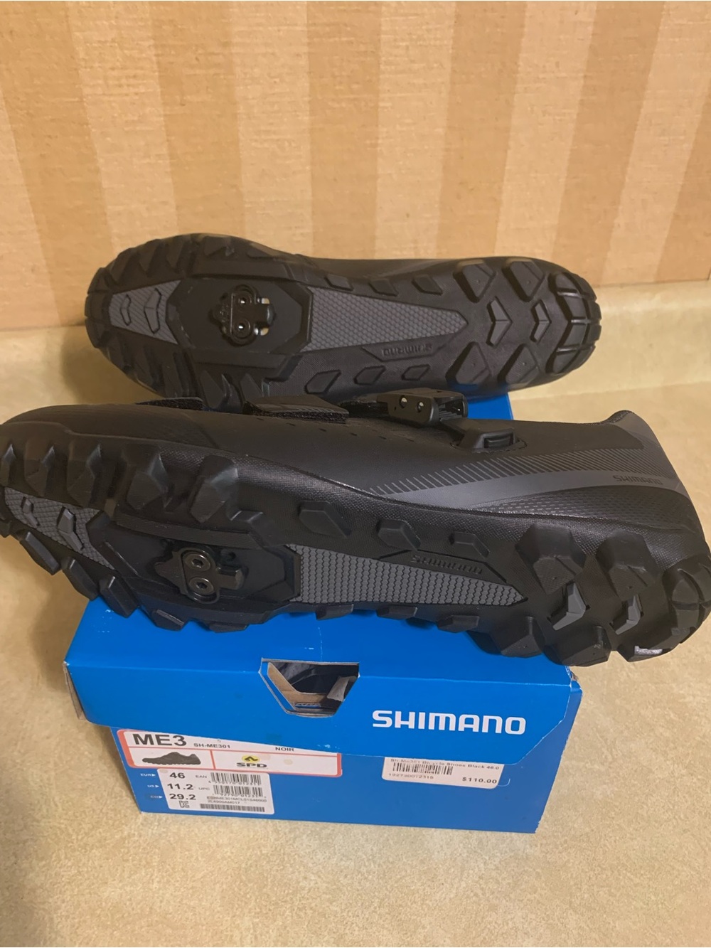 Shimano Men's Black Athletic Mountain Bike Shoes Size 11.5